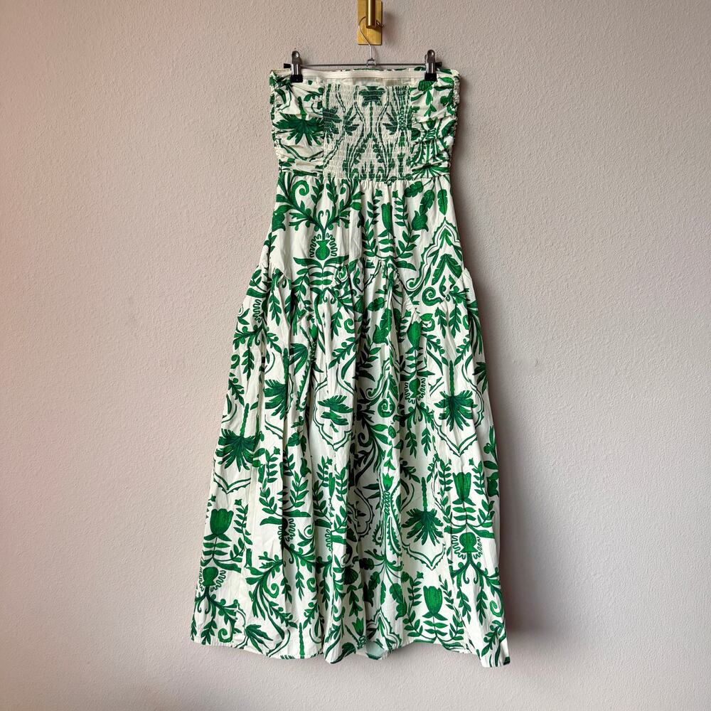 Band of the Free Tropical Strapless Cotton Maxi Dress NWT NEW Size XS - Picture 3 of 4